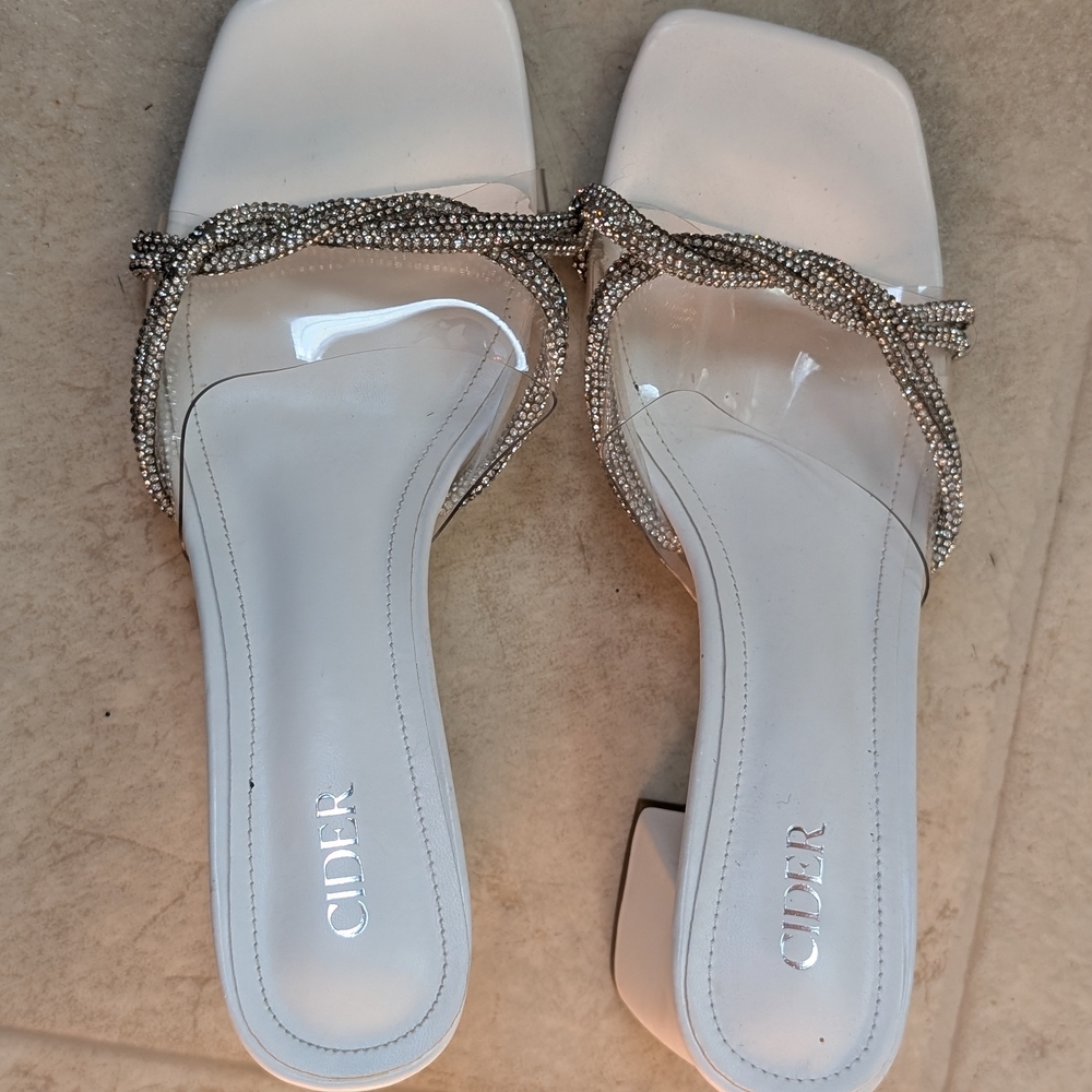 Cider White Sandals with Silver Accents